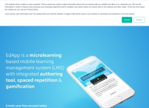 How edapp.com looks like on a tablet such as an iPad.