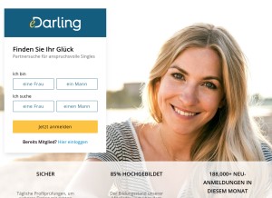 How edarling.de looks like on a tablet such as an iPad.