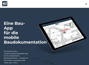 How edcontrols.de looks like on a tablet such as an iPad.