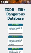 How eddb.io looks like on a mobile device such as an iPhone.