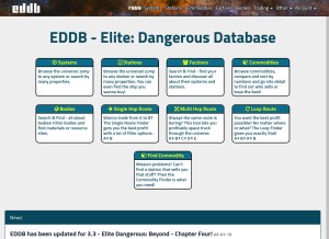 How eddb.io looks like on a tablet such as an iPad.