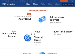 How edelweiss.in looks like on a tablet such as an iPad.