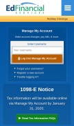 How edfinancial.com looks like on a mobile device such as an iPhone.