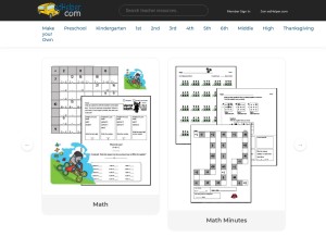 How edhelper.com looks like on a tablet such as an iPad.