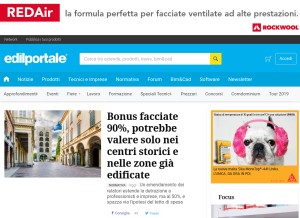 How edilportale.com looks like on a tablet such as an iPad.