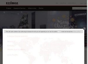 How edimax.com looks like on a tablet such as an iPad.