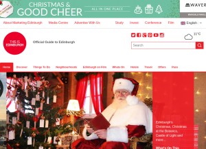 How edinburgh.org looks like on a tablet such as an iPad.