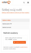 How edisk.cz looks like on a mobile device such as an iPhone.