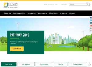 How edison.com looks like on a tablet such as an iPad.