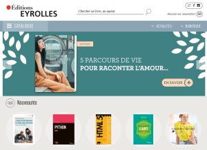 How editions-eyrolles.com looks like on a tablet such as an iPad.