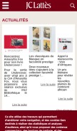 How editions-jclattes.fr looks like on a mobile device such as an iPhone.