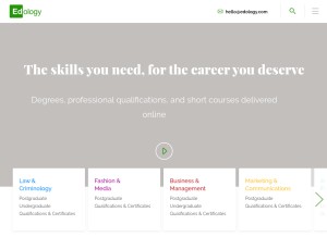 How edology.com looks like on a tablet such as an iPad.