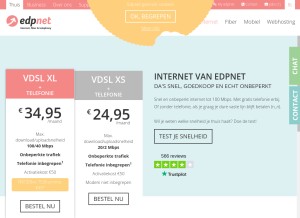 How edpnet.be looks like on a tablet such as an iPad.