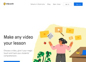 How edpuzzle.com looks like on a tablet such as an iPad.