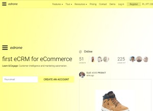 How edrone.me looks like on a tablet such as an iPad.