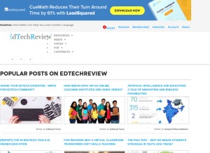 How edtechreview.in looks like on a tablet such as an iPad.