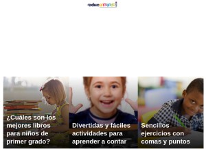 How educanimando.com looks like on a tablet such as an iPad.