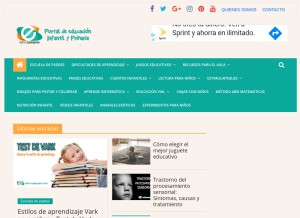 How educapeques.com looks like on a tablet such as an iPad.