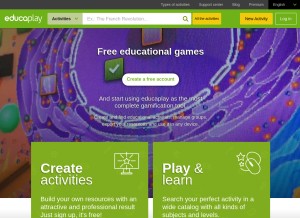 How educaplay.com looks like on a tablet such as an iPad.