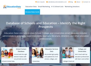 How educationdatalists.com looks like on a tablet such as an iPad.