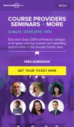How educationexpo.ie looks like on a mobile device such as an iPhone.