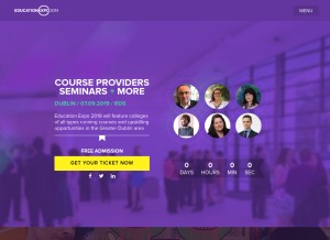 How educationexpo.ie looks like on a tablet such as an iPad.