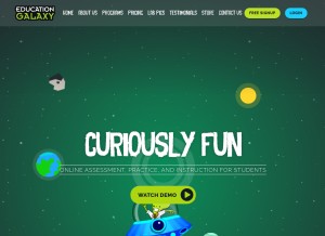 How educationgalaxy.com looks like on a tablet such as an iPad.