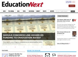 How educationnext.org looks like on a tablet such as an iPad.