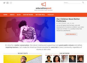 How educationpost.org looks like on a tablet such as an iPad.