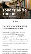 How educationtothetop.com looks like on a mobile device such as an iPhone.