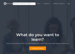 How educba.com looks like on a tablet such as an iPad.