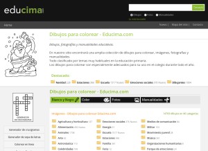 How educima.com looks like on a tablet such as an iPad.