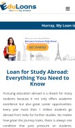 How eduloans.org looks like on a mobile device such as an iPhone.
