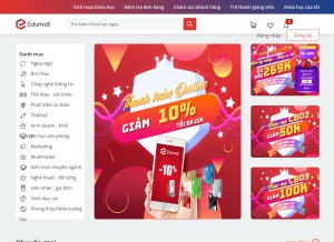 How edumall.vn looks like on a tablet such as an iPad.