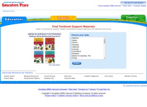 How eduplace.com looks like on a tablet such as an iPad.