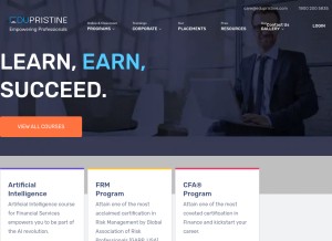 How edupristine.com looks like on a tablet such as an iPad.