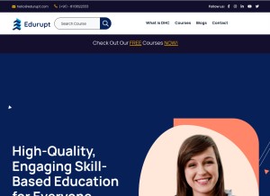 How edurupt.com looks like on a tablet such as an iPad.