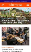 How edutopia.org looks like on a mobile device such as an iPhone.