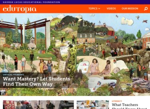 How edutopia.org looks like on a tablet such as an iPad.