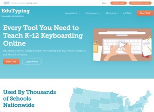 How edutyping.com looks like on a tablet such as an iPad.