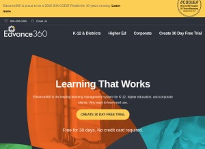 How edvance360.com looks like on a tablet such as an iPad.