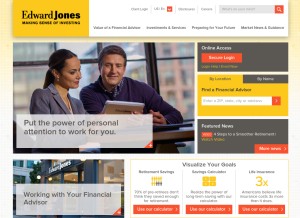 How edwardjones.com looks like on a tablet such as an iPad.