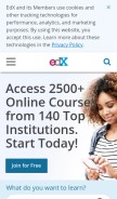 How edx.org looks like on a mobile device such as an iPhone.