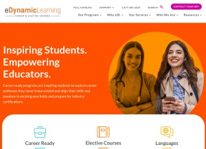 How edynamiclearning.com looks like on a tablet such as an iPad.