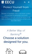 How eecuonlinebanking.org looks like on a mobile device such as an iPhone.