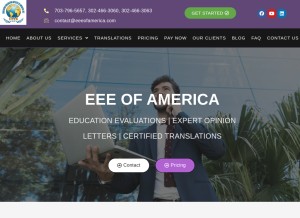How eeeofamerica.com looks like on a tablet such as an iPad.