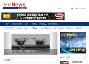 How eenewseurope.com looks like on a tablet such as an iPad.