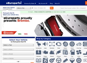 How eeuroparts.com looks like on a tablet such as an iPad.