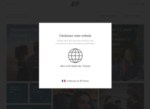How ef.com looks like on a tablet such as an iPad.
