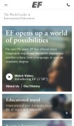 How ef.edu looks like on a mobile device such as an iPhone.